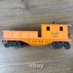 Lionel Electric Train Set Lot Blue Locomotive Red Crane Jersey Central with Tracks