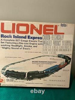 Lionel Rock Island Express 027 Gauge Locomotive Freight Train Set + Track
