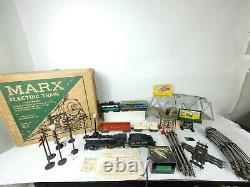 MARX 32355 Electric Train Set 1666 Loco, Tender 51100 X246 18326 339234, Bridge