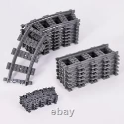 MOC 25 Styles City Train Tracks Set Single Slip Switch Crossings Rails Bricks Bu