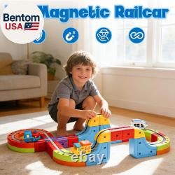 Magnetic Electric Train Tracks Set Gift for Kids 3-10 Car, 3D Infinity Cube Track