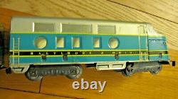 Marx Baltimore & Ohio Diesel train set with 2 switches, crossing gate, track