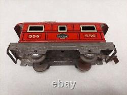 Marx Streamlined Train Set Clockwork Engine 3 Railcars 10 Tracks No Key O Scale