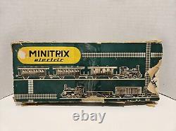 MiniTrix Electric Train Set #1902 Steam Engine Locomotive Freight Cars With Track