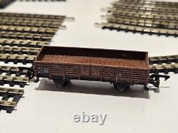 MiniTrix Electric Train Set #1902 Steam Engine Locomotive Freight Cars With Track