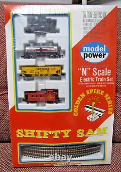 Model Power 1180 N 1160 Scale Electric Train Set Shifty Sam Golden Spike Track