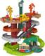 Multi-level Toy Track Set, Trains & Cranes Super Tower, 2.5 Ft Tall With 3 Chara