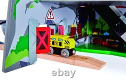 Multicolor Mountain Mine Railway Toy Set With Crane And Train Tracks