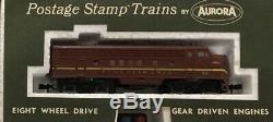 N Scale, AURORA Postage Stamp Train Set, Vintage + Extra Track, Cars, + More