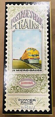N Scale, AURORA Postage Stamp Train Set, Vintage + Extra Track, Cars, + More