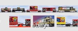 NASCAR Train Set. 5 Cars, 1 NASCAR Sign, 12 Tracks. Manual, Power Box