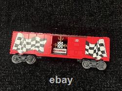 NASCAR Train Set. 5 Cars, 1 NASCAR Sign, 12 Tracks. Manual, Power Box