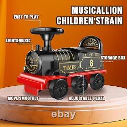 Ride on Train Toys Electric Train Set with Track 2 Seaters Cargo Car, Music, Li