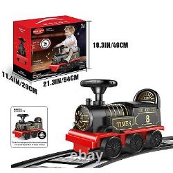 Ride on Train Toys Electric Train Set with Track 2 Seaters Cargo Car, Music, Li