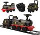 Ride On Train Toys Electric Train Set With Track 2 Seaters Cargo Car, Music, Light