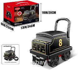 Ride on Train Toys Electric Train Set with Track 2 Seaters Cargo Car, Music, Light