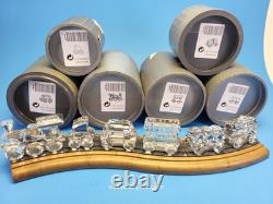 SWAROVSKI 6 PIECE TRAIN SET & CUSTOM TRACK DISPLAY S657 Complete