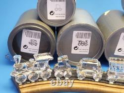 SWAROVSKI 6 PIECE TRAIN SET & CUSTOM TRACK DISPLAY S657 Complete