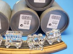 SWAROVSKI 6 PIECE TRAIN SET & CUSTOM TRACK DISPLAY S657 Complete