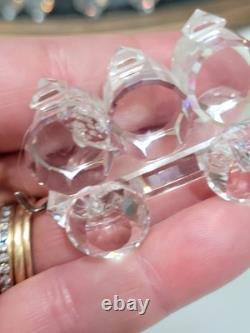 SWAROVSKI 6 PIECE TRAIN SET WITH CUSTOM TRACK DISPLAY Read Description