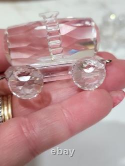 SWAROVSKI 6 PIECE TRAIN SET WITH CUSTOM TRACK DISPLAY Read Description