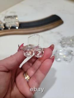 SWAROVSKI 6 PIECE TRAIN SET WITH CUSTOM TRACK DISPLAY Read Description
