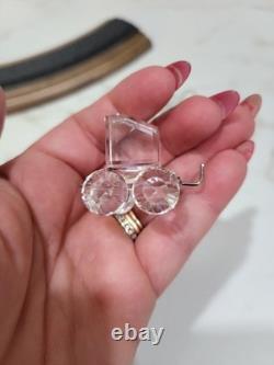 SWAROVSKI 6 PIECE TRAIN SET WITH CUSTOM TRACK DISPLAY Read Description