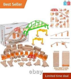 Safety-Certified 110-Piece Wooden Train Track Set Perfect for Kids & Babies