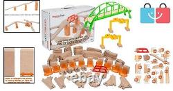 Safety-Certified 110-Piece Wooden Train Track Set Perfect for Kids & Babies