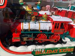Sealed Holiday Express Animated Train Set 18 Feet of Track, Sawing Elves, Music