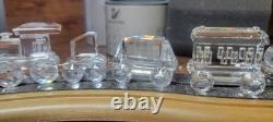 Swarovski Crystal Locomotion Complete Train Set With Wooden Track Boxes 7 Pieces