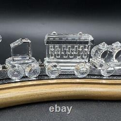 Swarovski Crystal Locomotion Complete Train Set With Wooden Track Boxes 7 Pieces