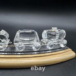 Swarovski Crystal Locomotion Complete Train Set With Wooden Track Boxes 7 Pieces