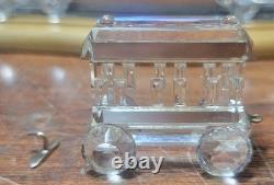 Swarovski Crystal Locomotion Complete Train Set With Wooden Track Boxes 7 Pieces