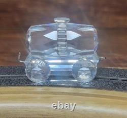 Swarovski Crystal Locomotion Complete Train Set With Wooden Track Boxes 7 Pieces