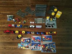 TWO Vintage Lego Train Sets 4565 4563 extra track cars tractors switches