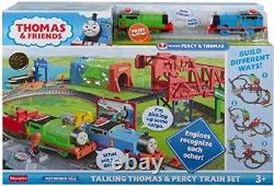 Talking Thomas & Percy Train Set, Motorized Train and Track Set for Preschool