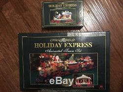 The Holiday Express Animated Train Set + Extra Car & Track NICE
