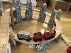 Thomas Wooden Railway Train Rollercoaster Mountain Spiral Track & Train Set Lot