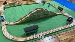 Thomas Wooden Train Set Lot Muffle Mountain Overpass Gold Track House