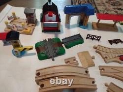 Thomas the Train and Friends Wooden Railway Huge Lot of Cars Track and Buildings