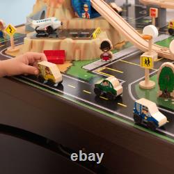 Track Lot Railway Wood Train Set Kids Activity Table Accessories Storage Drawer