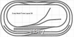 Train Layout #038 Bachmann HO EZ Track Nickel Silver 5' X 10' Train Set