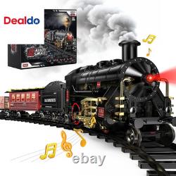 Train Set Alloy Train Toys for Boys WithGlowing Carriage, Toy Train WithSmokes, Lig