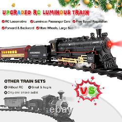 Train Set remote Control Christmas Tracks, Trains Smoke, Whistle & Lights