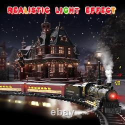 Train Set remote Control Christmas Tracks, Trains Smoke, Whistle & Lights