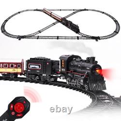 Train Set with Remote Control, Electric Train Track WithCargo Vehicle, Light & So