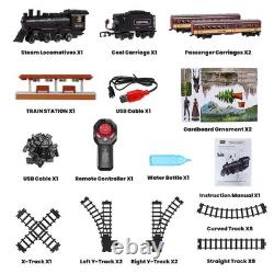Train Set with Remote Control, Electric Train Track WithCargo Vehicle, Light & So