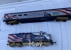 Trump Train Set Huge Track Lot HO Scale railroad Engine 6 cars