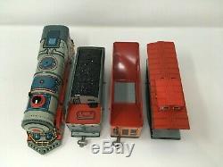 UNIQUE LINES Tinplate Lithographed Mechanical Train Set with Track & Box